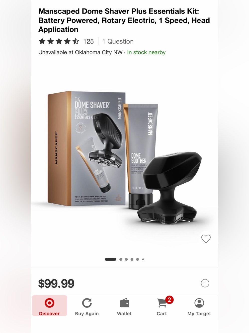 Manscaped Dome Shaver Plus Essentials Kit:
Battery Powered, Rotary Electric